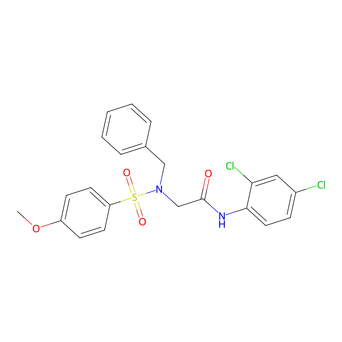 2-[benzyl-(4-methoxyphenyl)sulfonylamino]-N-(2,4-dichlorophenyl)acetamide molecular structure, CAS 309280-94-2