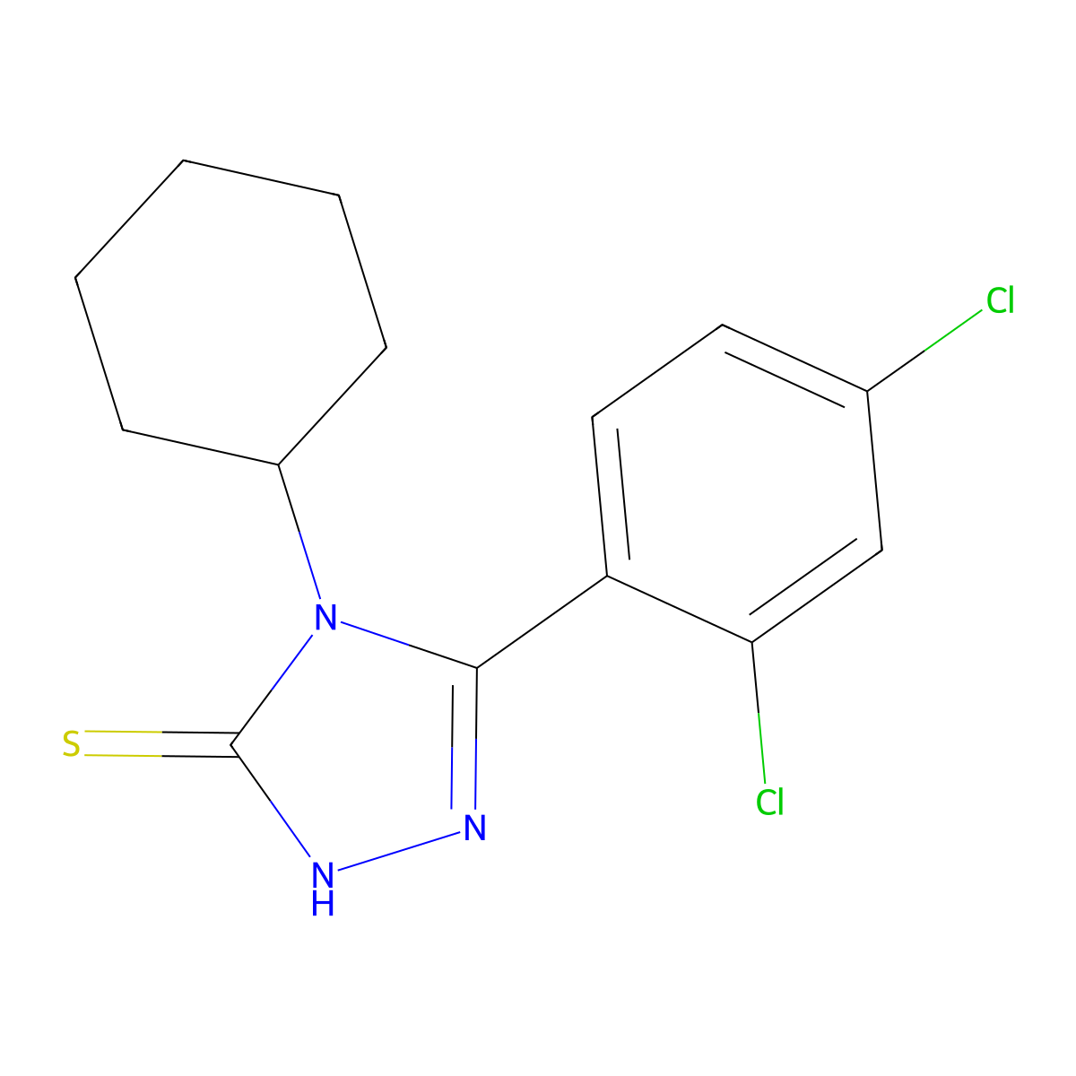 4-cyclohexyl-5-(2,4-dichlorophenyl)-4H-1,2,4-triazole-3-thiol molecular structure, CAS 309280-99-7