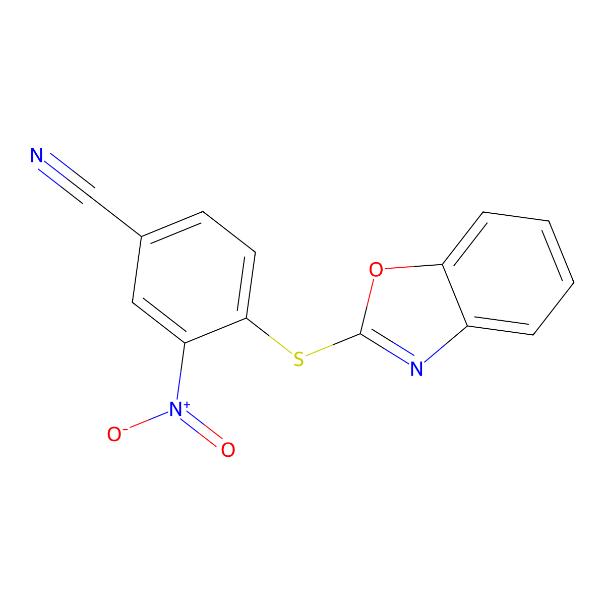 4-(1,3-Benzoxazol-2-ylsulfanyl)-3-nitrobenzonitrile molecular structure, CAS 309281-73-0