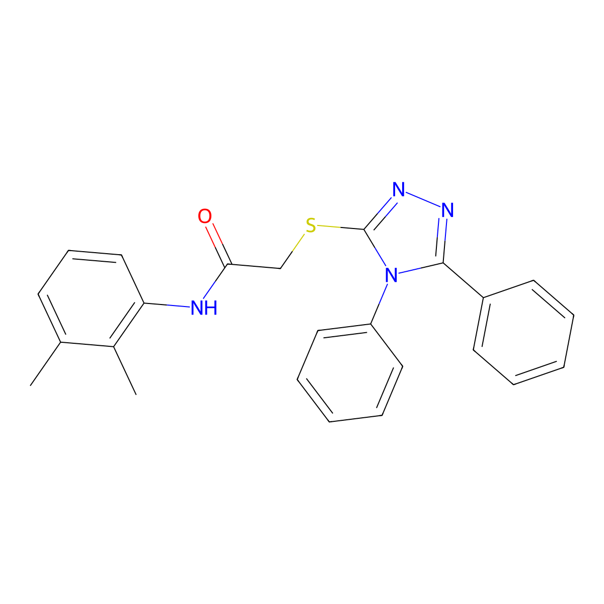 N-(2,3-Dimethylphenyl)-2-[(4,5-diphenyl-4H-1,2,4-triazol-3-yl)thio]acetamide molecular structure, CAS 309282-78-8