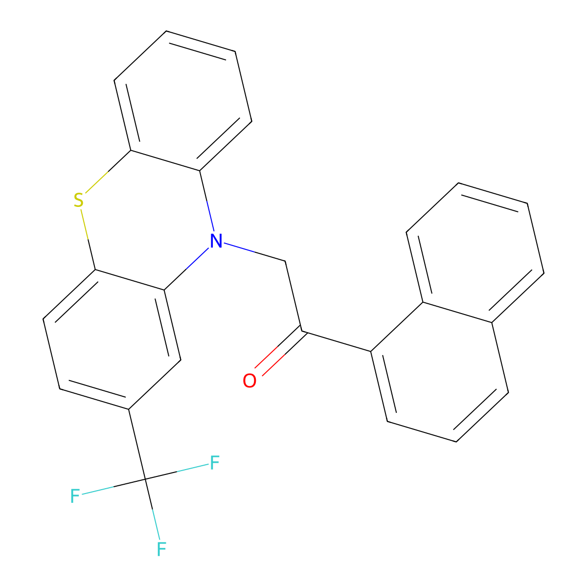 1-(naphthalen-1-yl)-2-[2-(trifluoromethyl)-10H-phenothiazin-10-yl]ethanone molecular structure, CAS 309283-33-8