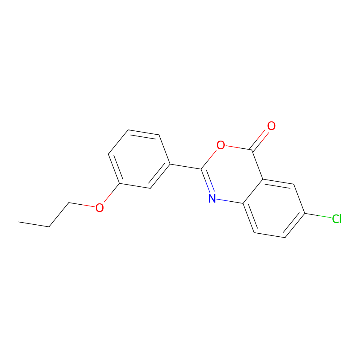 6-Chloro-2-(3-propoxyphenyl)-4H-3,1-benzoxazin-4-one molecular structure, CAS 309283-58-7