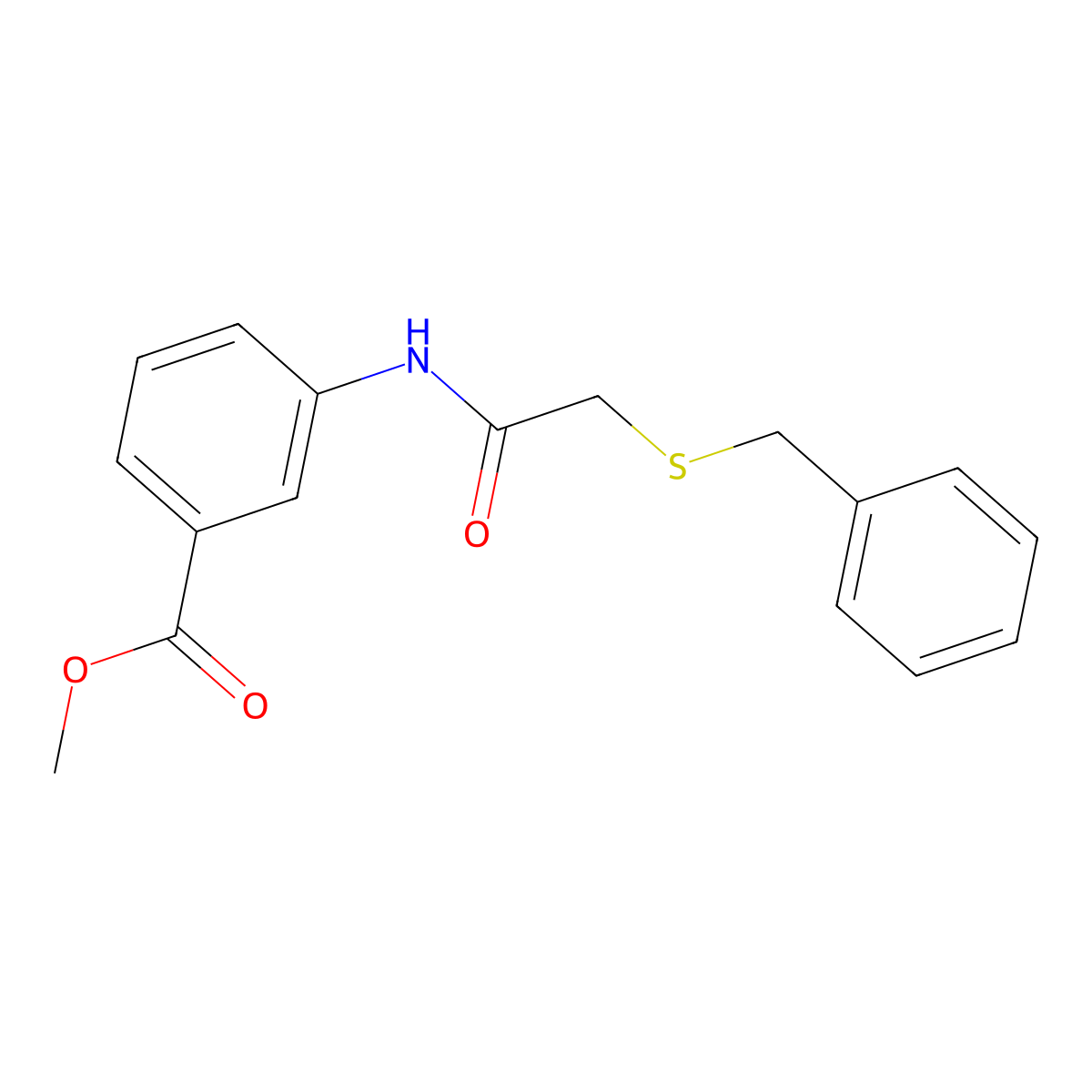 Methyl 3-{[(benzylsulfanyl)acetyl]amino}benzoate molecular structure, CAS 309283-64-5
