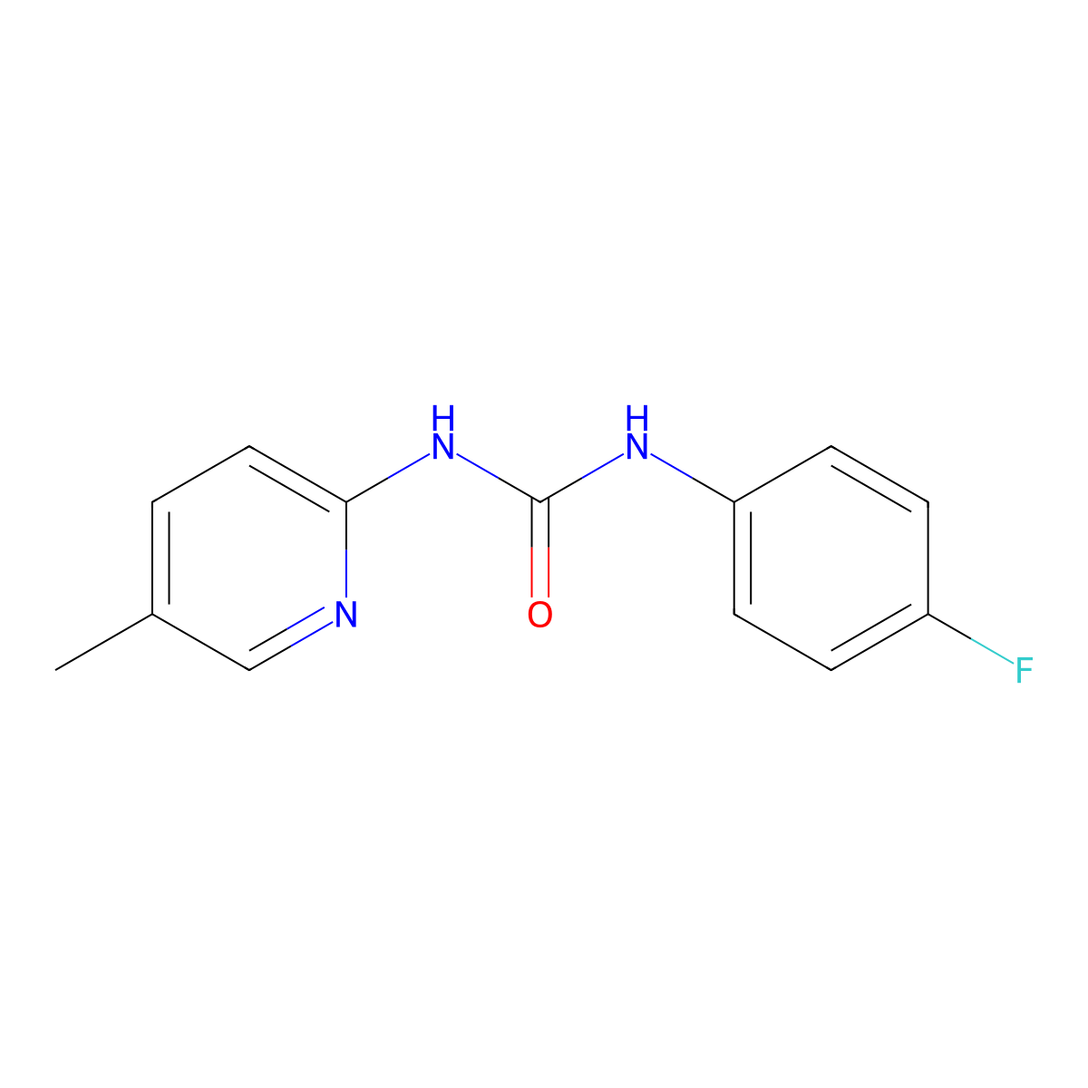 1-(4-Fluorophenyl)-3-(5-methylpyridin-2-yl)urea molecular structure, CAS 309284-03-5