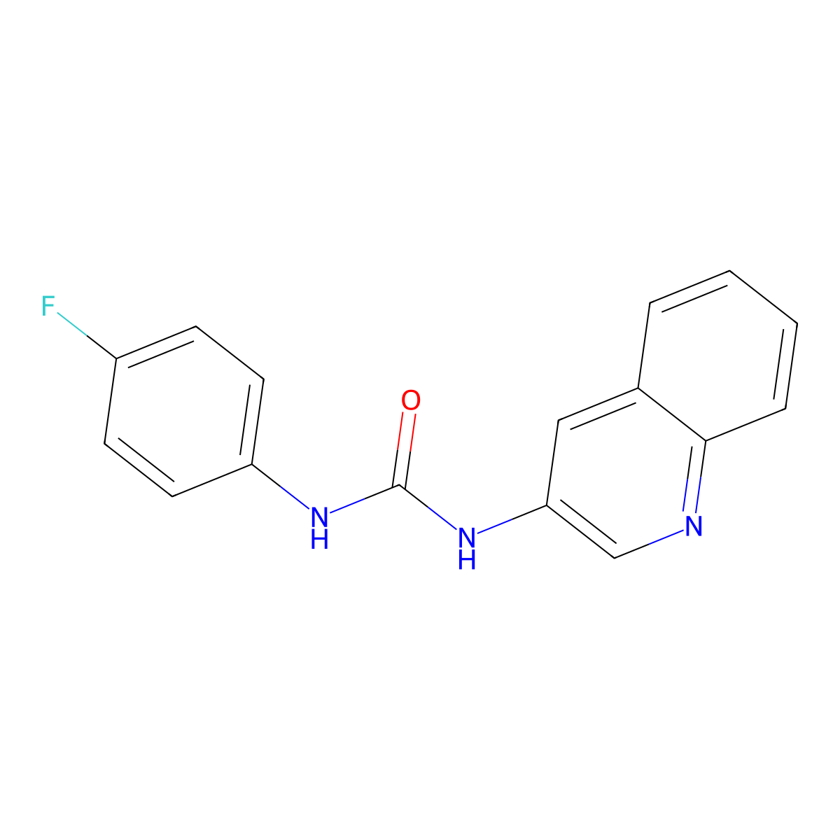 1-(4-Fluorophenyl)-3-quinolin-3-ylurea molecular structure, CAS 309284-04-6