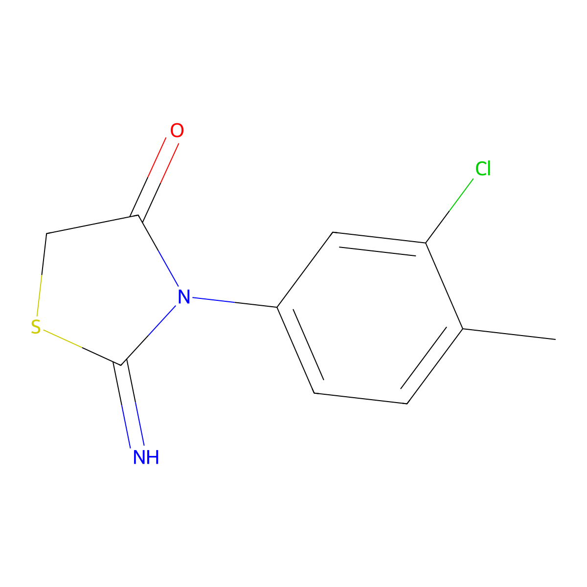 3-(3-Chloro-4-methylphenyl)-2-imino-1,3-thiazolidin-4-one molecular structure, CAS 309285-72-1