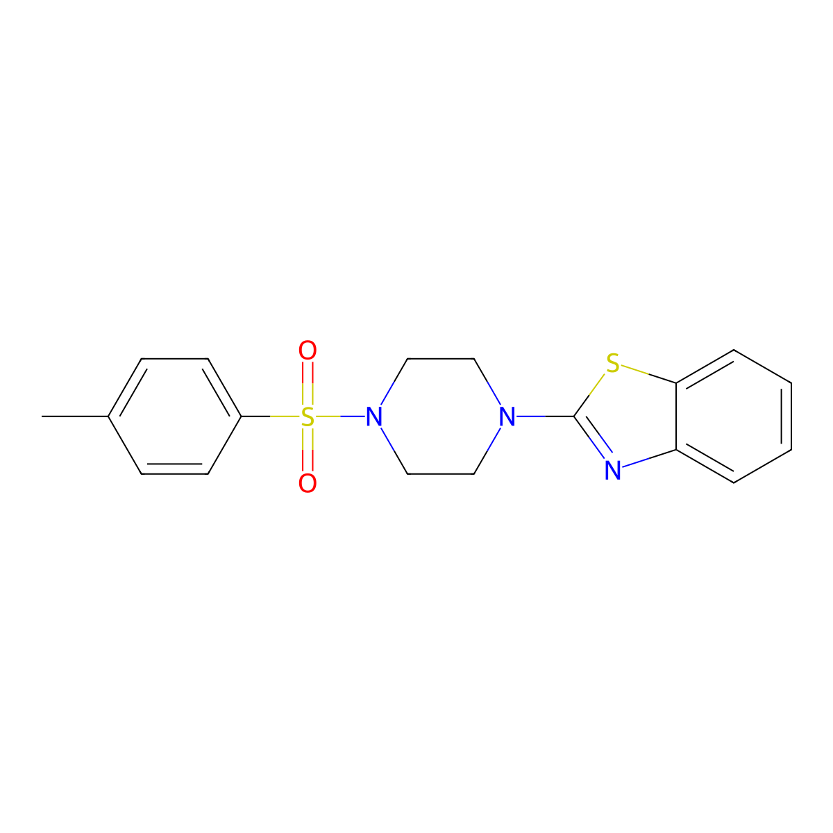 2-{4-[(4-Methylphenyl)sulfonyl]piperazino}-1,3-benzothiazole molecular structure, CAS 309285-78-7
