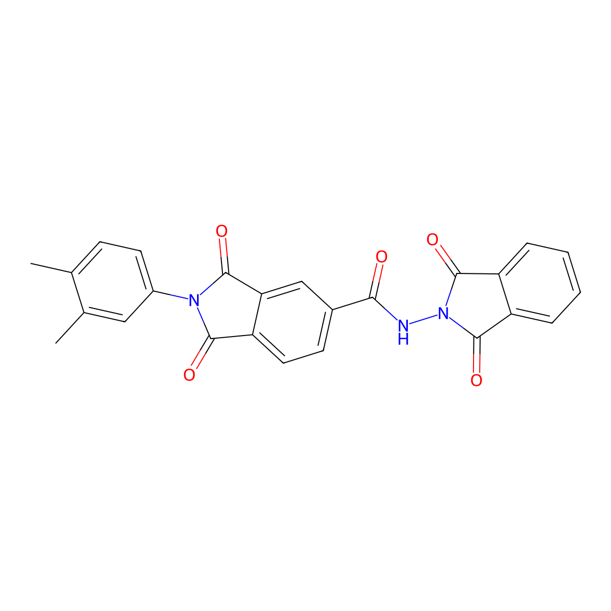 2-(3,4-dimethylphenyl)-N-(1,3-dioxoisoindol-2-yl)-1,3-dioxoisoindole-5-carboxamide molecular structure, CAS 309286-11-1