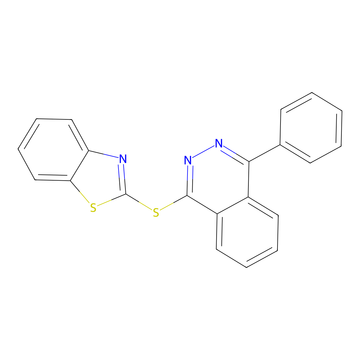 2-(4-Phenylphthalazinylthio)benzothiazole molecular structure, CAS 309286-29-1