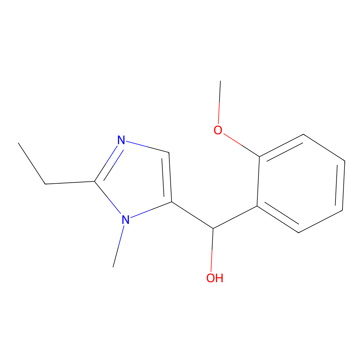 (2-ethyl-1-methyl-1H-imidazol-5-yl)(2-methoxyphenyl)methanol molecular structure, CAS 309286-62-2
