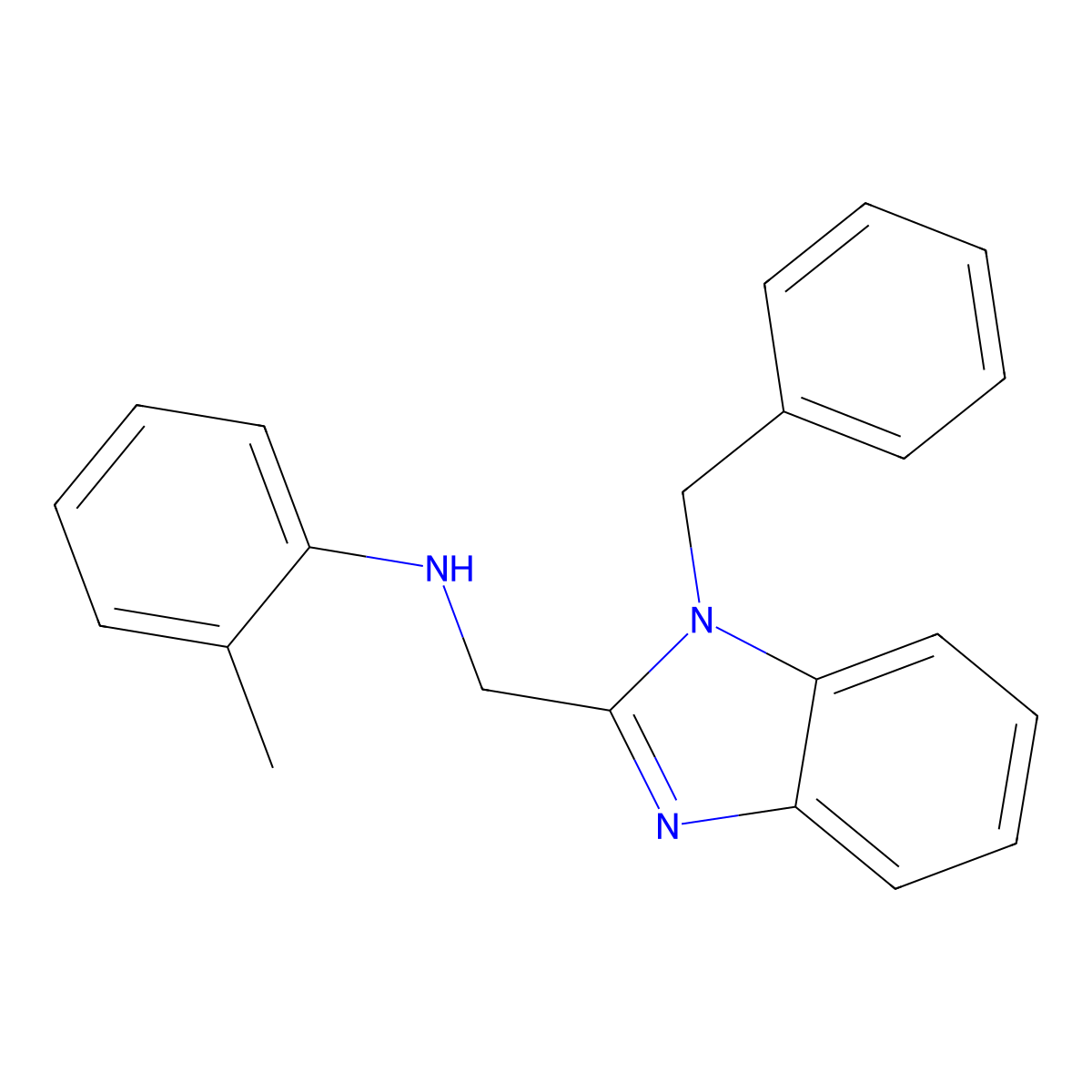 N-[(1-Benzyl-1H-benzimidazol-2-yl)methyl]-2-methylaniline molecular structure, CAS 309286-63-3