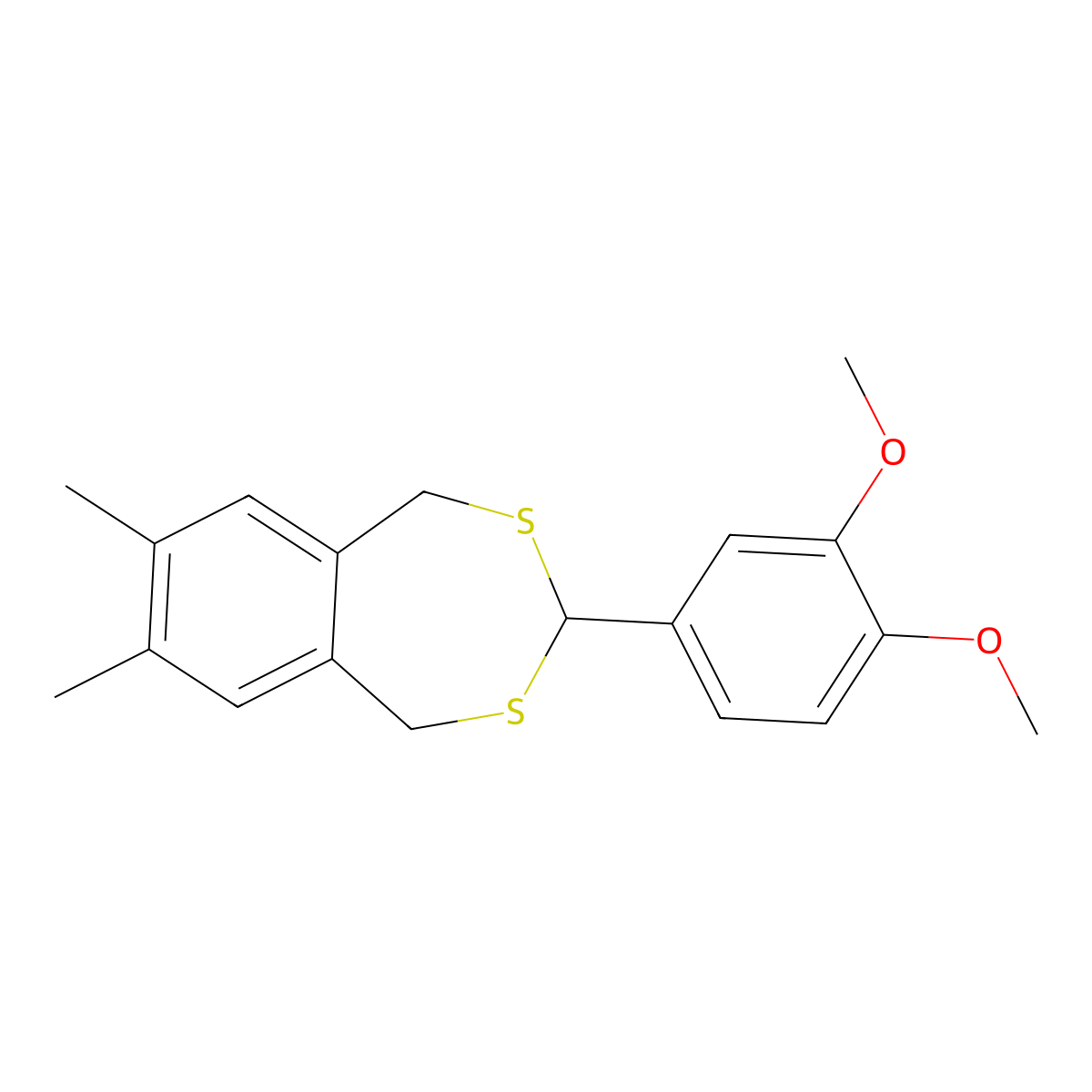 3-(3,4-Dimethoxyphenyl)-7,8-dimethyl-1,5-dihydro-2,4-benzodithiepine molecular structure, CAS 309286-85-9