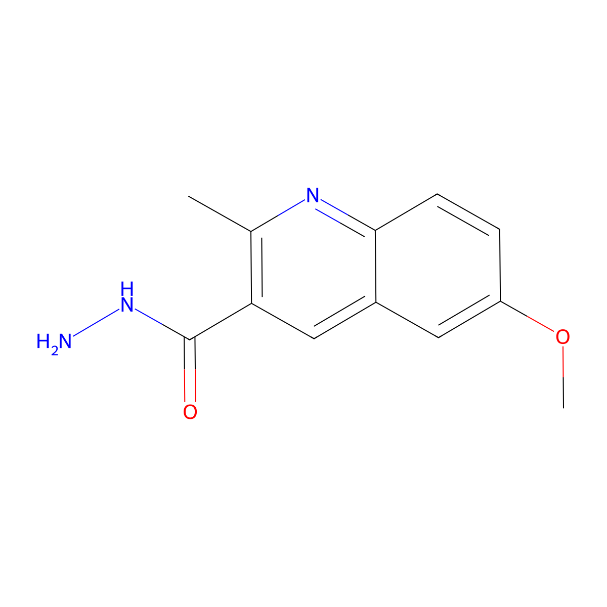 6-Methoxy-2-methylquinoline-3-carbohydrazide molecular structure, CAS 309287-00-1