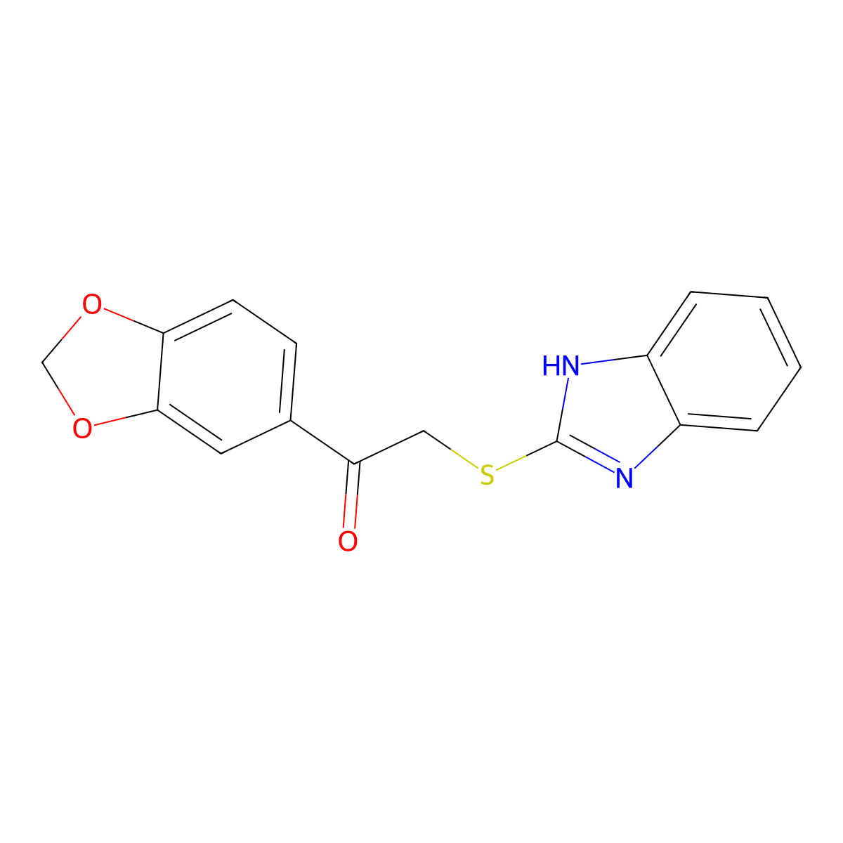 2-(1H-benzimidazol-2-ylsulfanyl)-1-(1,3-benzodioxol-5-yl)ethanone molecular structure, CAS 309287-09-0