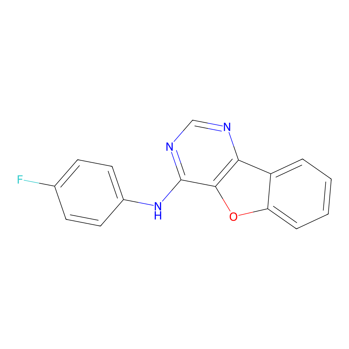 N-(4-Fluorophenyl)[1]benzofuro[3,2-d]pyrimidin-4-amine molecular structure, CAS 309287-30-7