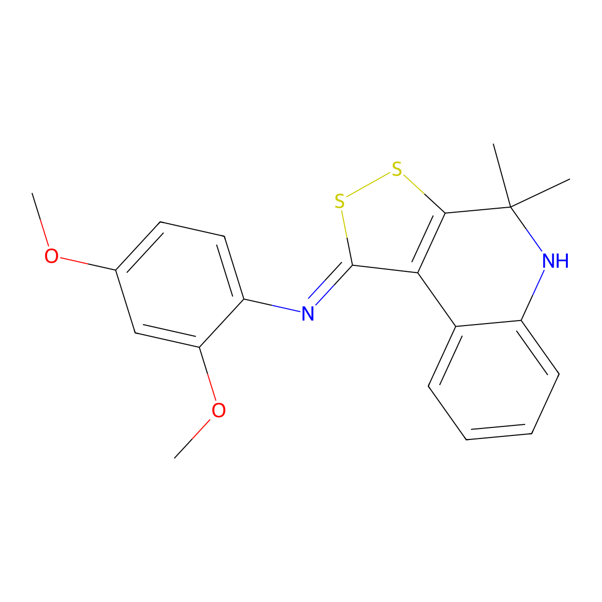 N-[(1Z)-4,4-Dimethyl-4,5-dihydro-1H-[1,2]dithiolo[3,4-c]quinolin-1-ylidene]-2,4-dimethoxyaniline molecular structure, CAS 309287-35-2