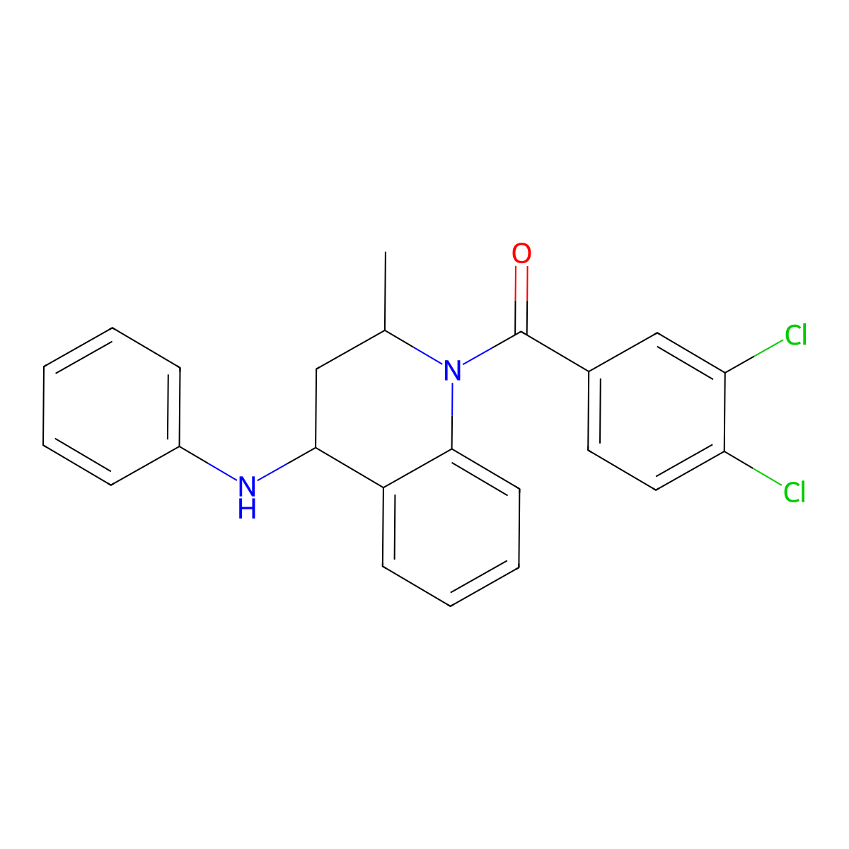 (3,4-dichlorophenyl)[2-methyl-4-(phenylamino)-3,4-dihydroquinolin-1(2H)-yl]methanone molecular structure, CAS 309287-37-4