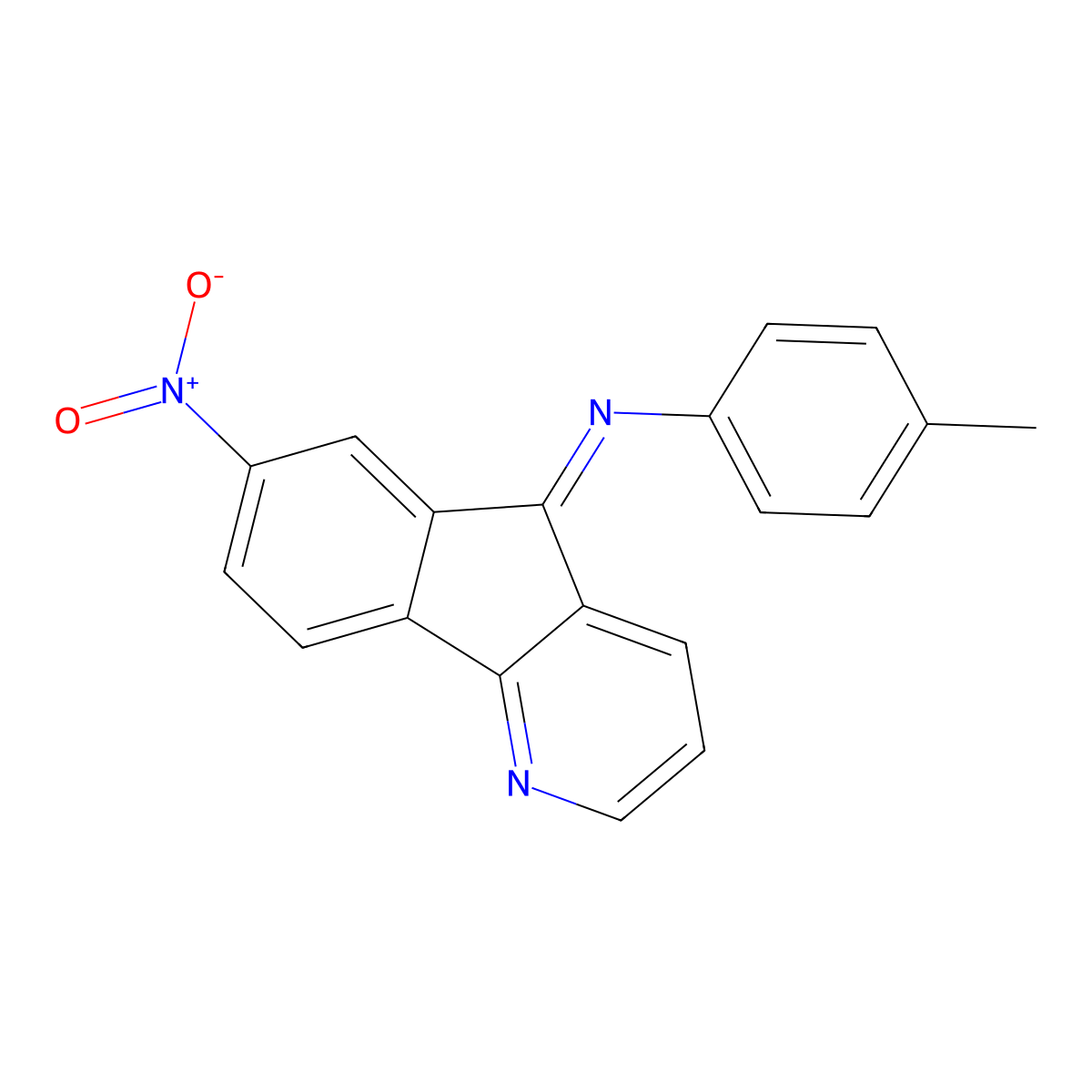 4-Methyl-N-[(5Z)-7-nitro-5H-indeno[1,2-b]pyridin-5-ylidene]aniline molecular structure, CAS 309287-73-8