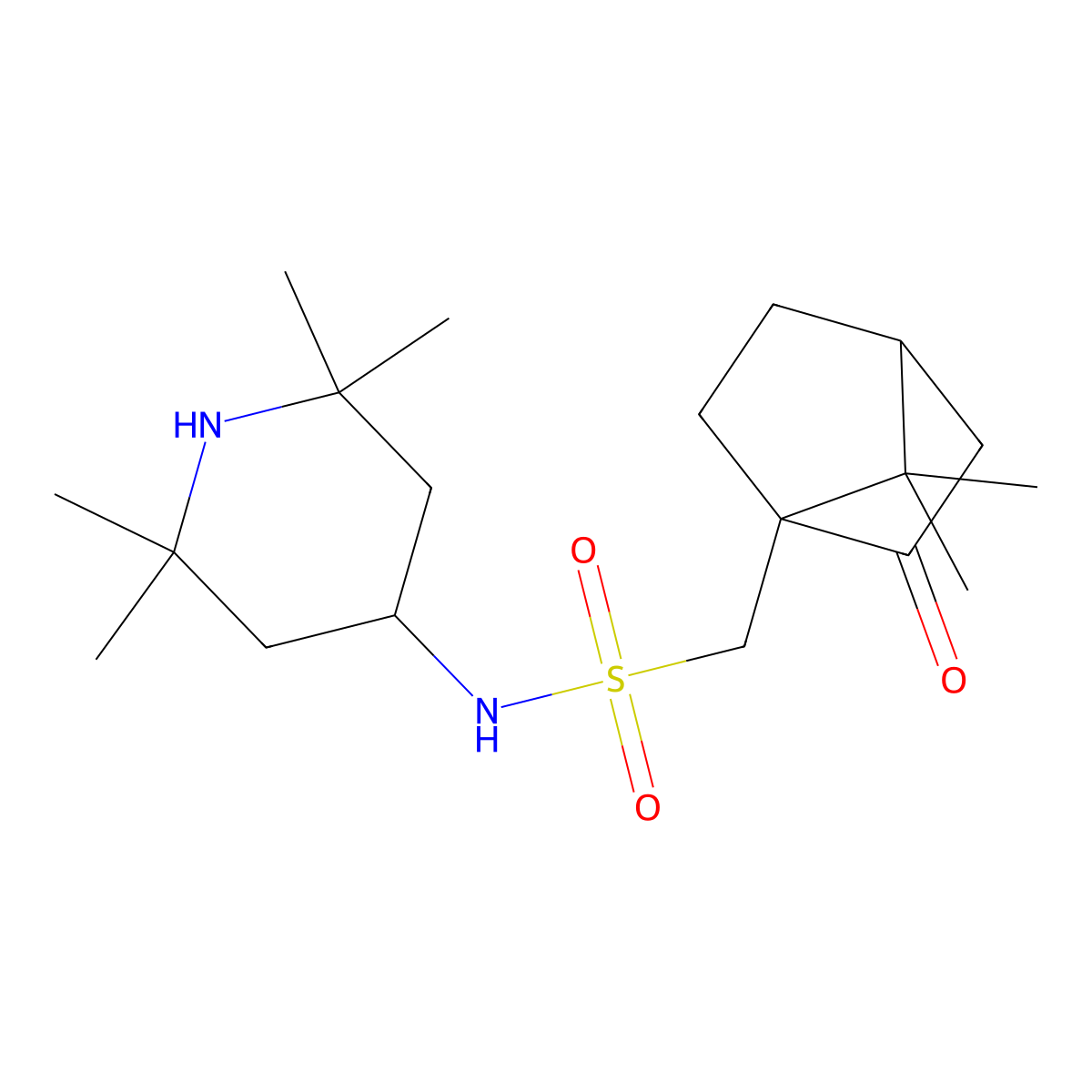 1-{7,7-dimethyl-2-oxobicyclo[2.2.1]heptan-1-yl}-N-(2,2,6,6-tetramethylpiperidin-4-yl)methanesulfonamide molecular structure, CAS 309288-36-6