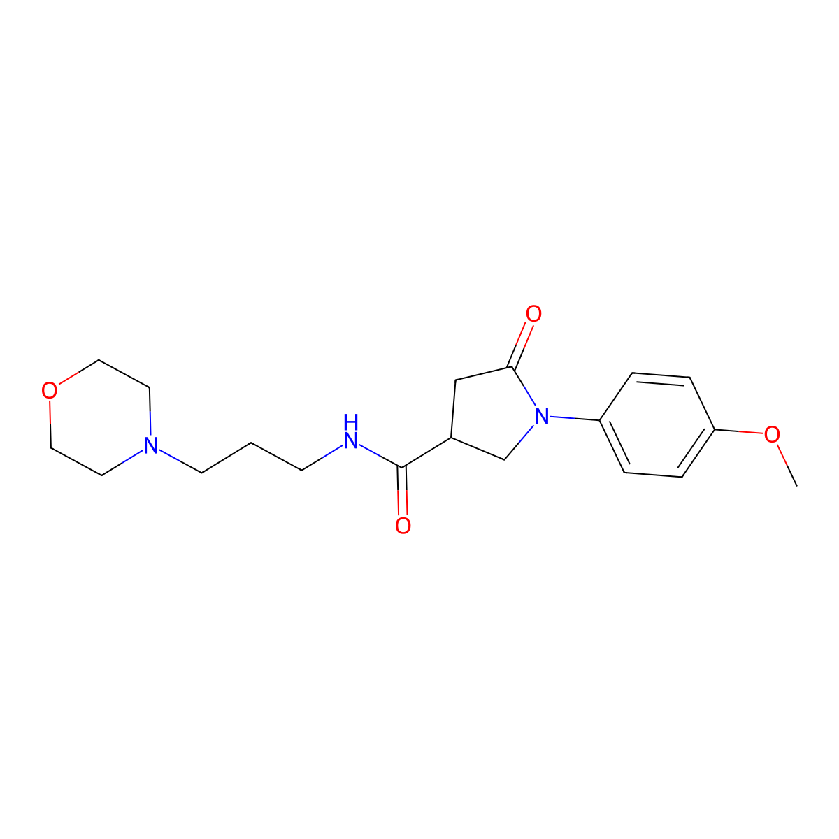 1-(4-methoxyphenyl)-N-(3-morpholin-4-ylpropyl)-5-oxopyrrolidine-3-carboxamide molecular structure, CAS 309288-57-1