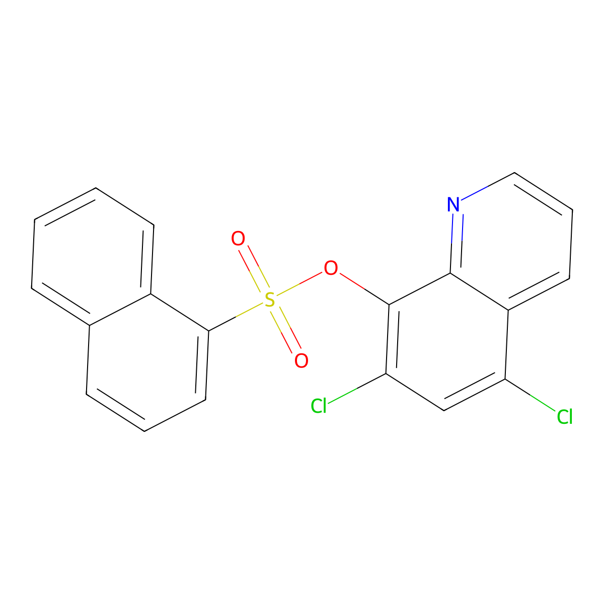 5,7-Dichloroquinolin-8-yl naphthalene-1-sulfonate molecular structure, CAS 309288-94-6