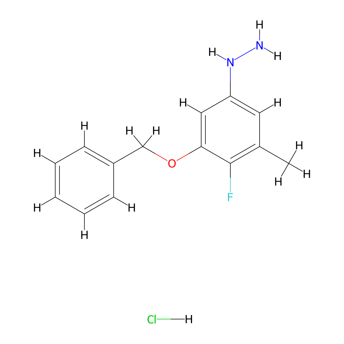 (3-(Benzyloxy)-4-fluoro-5-methylphenyl)hydrazine hydrochloride molecular structure, CAS 3092880-11-7