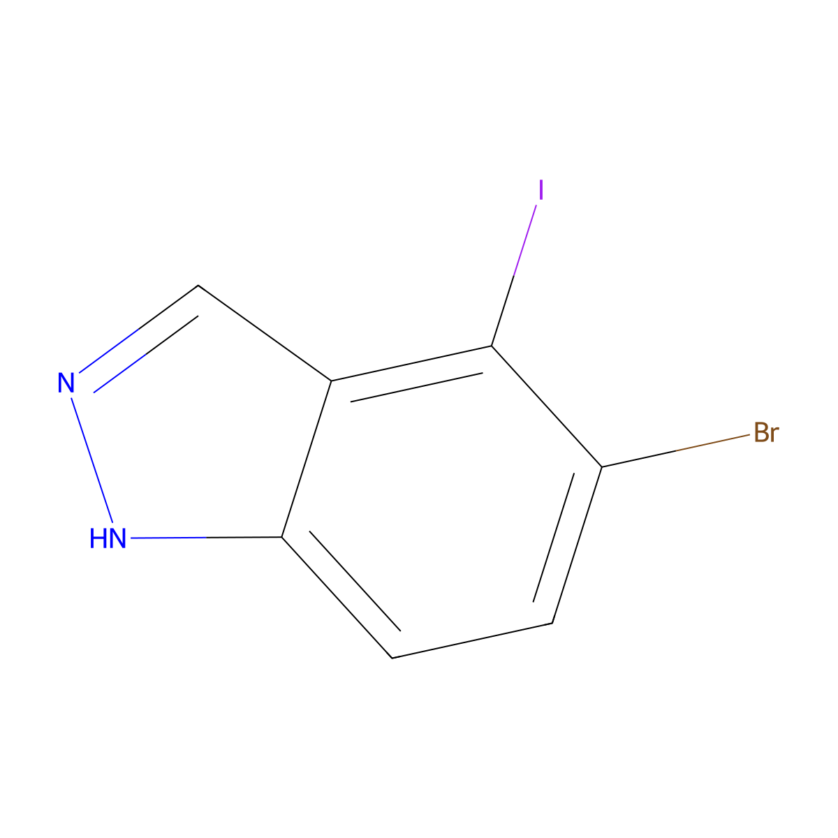 5-Bromo-4-iodo-1H-indazole molecular structure, CAS 3092880-60-6