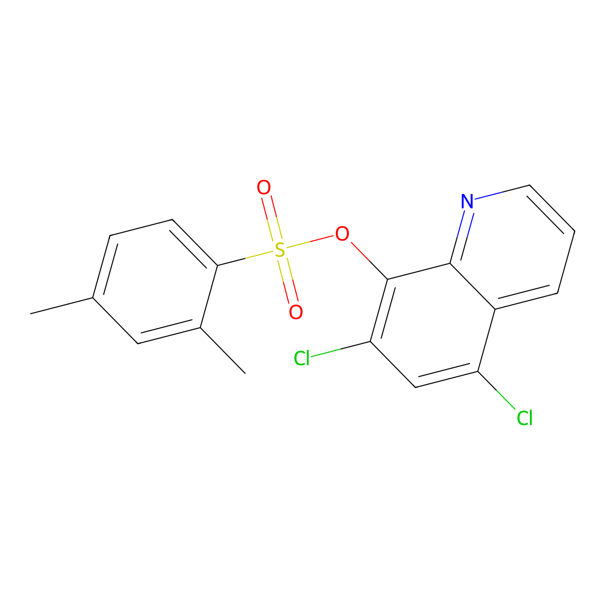 5,7-Dichloro-8-quinolyl 2,4-dimethylbenzenesulfonate molecular structure, CAS 309289-02-9
