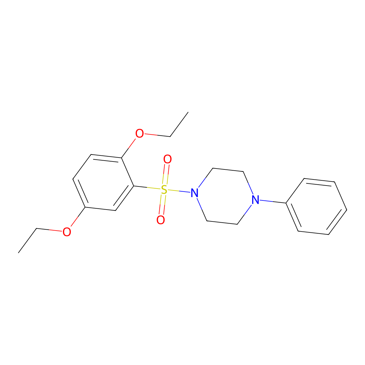 1-[(2,5-Diethoxyphenyl)sulfonyl]-4-phenylpiperazine molecular structure, CAS 309289-08-5