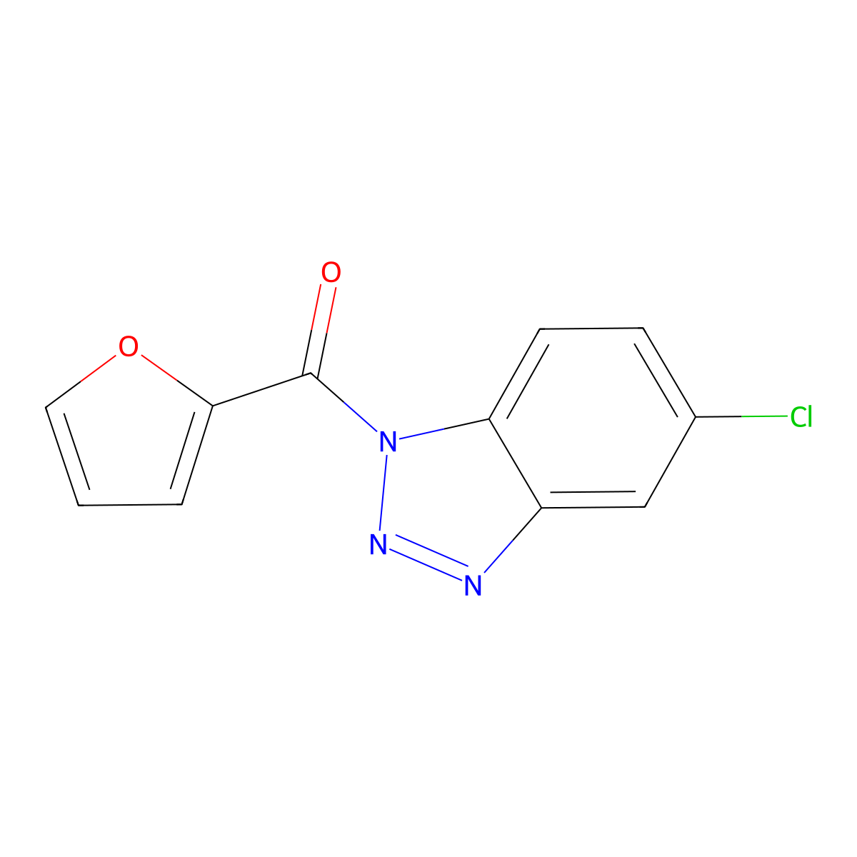 (5-Chlorobenzotriazol-1-yl)-(furan-2-yl)methanone molecular structure, CAS 309289-09-6