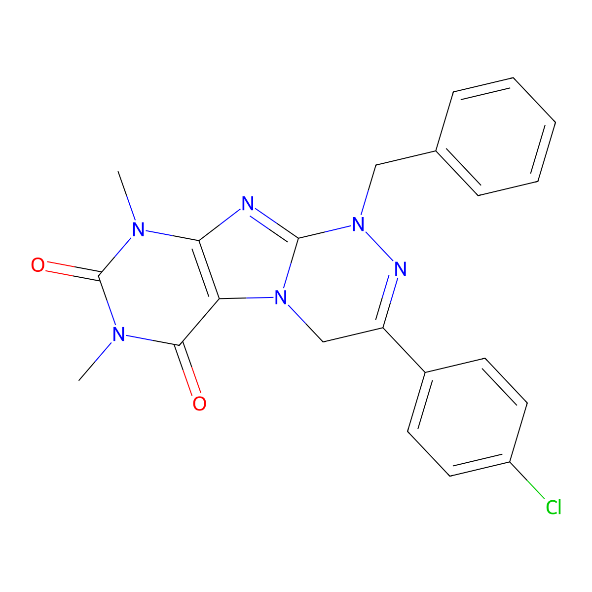 1-benzyl-3-(4-chlorophenyl)-7,9-dimethyl-4H-purino[8,7-c][1,2,4]triazine-6,8-dione molecular structure, CAS 309289-97-2