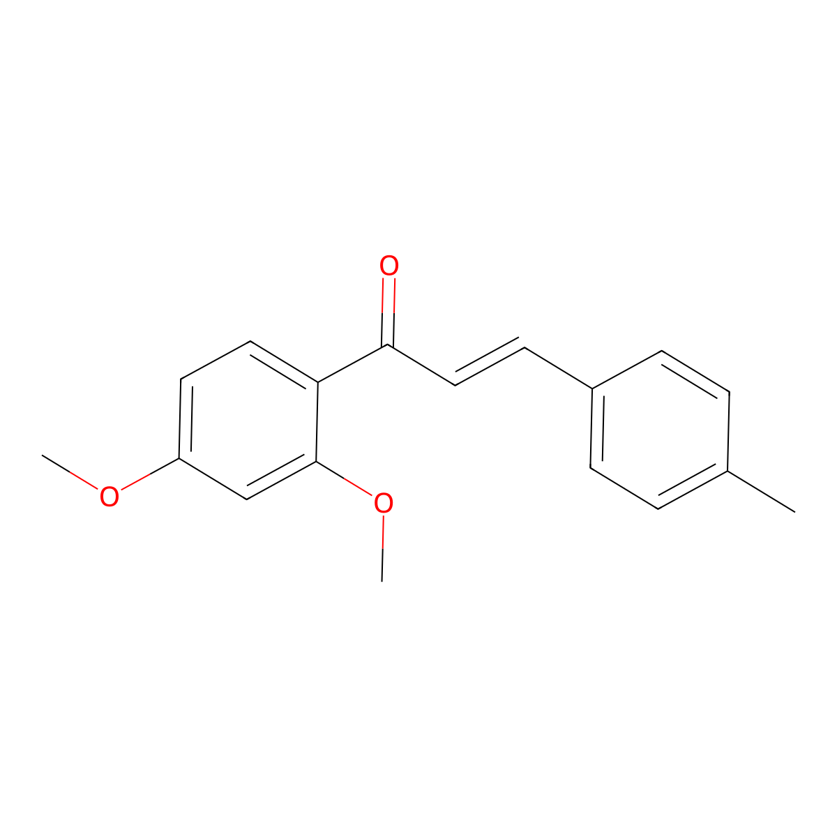 (2E)-1-(2,4-dimethoxyphenyl)-3-(4-methylphenyl)prop-2-en-1-one molecular structure, CAS 30929-45-4