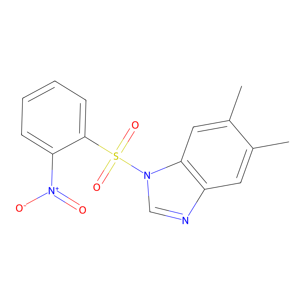 5,6-dimethyl-1-(2-nitrobenzenesulfonyl)-1H-1,3-benzodiazole molecular structure, CAS 309290-23-1
