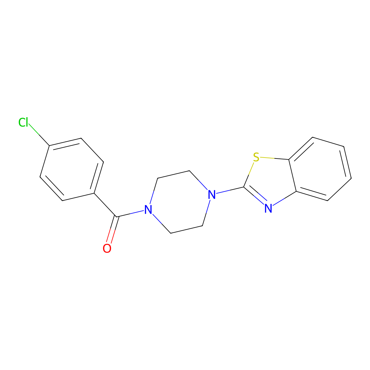 [4-(1,3-Benzothiazol-2-yl)piperazino](4-chlorophenyl)methanone molecular structure, CAS 309290-28-6