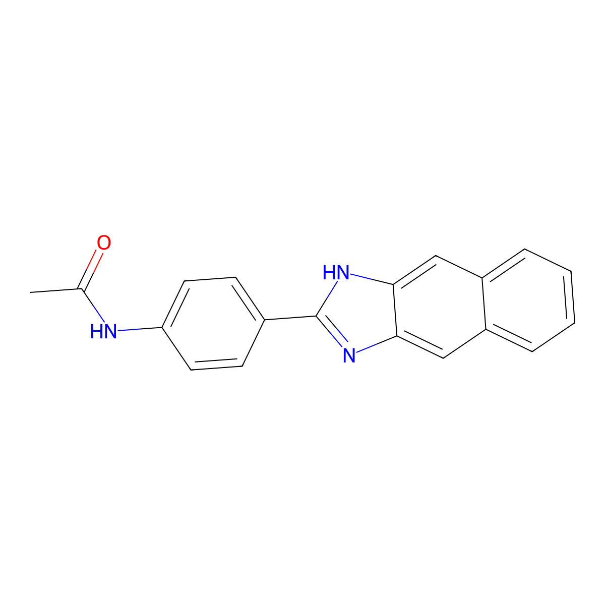 N-[4-(1H-benzo[f]benzimidazol-2-yl)phenyl]acetamide molecular structure, CAS 309290-82-2