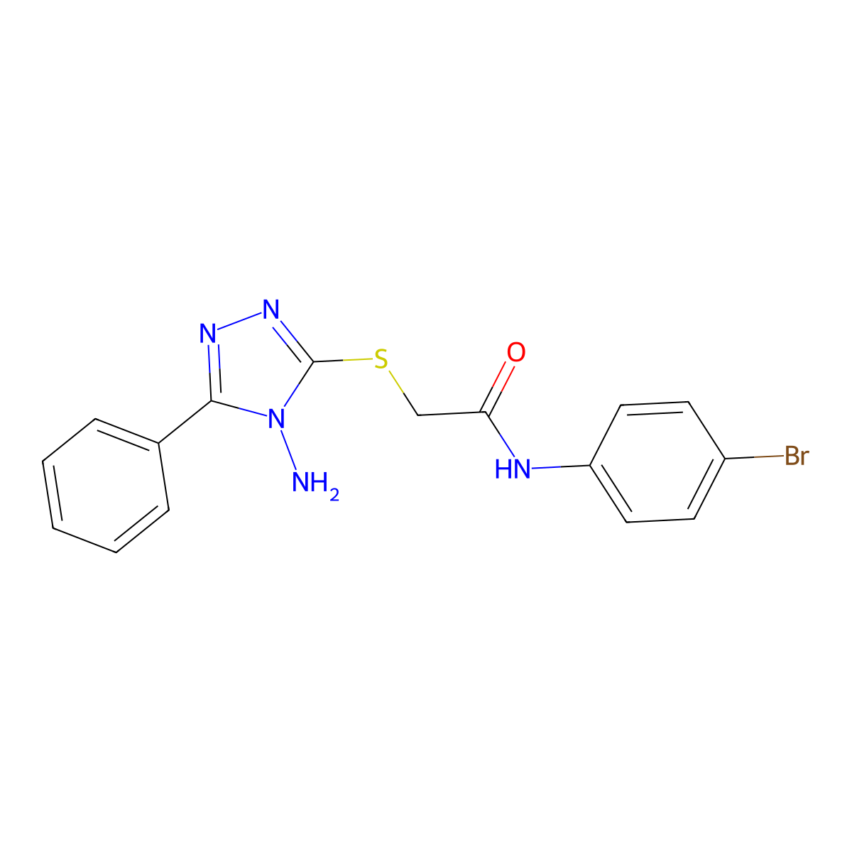 2-[(4-amino-5-phenyl-4H-1,2,4-triazol-3-yl)sulfanyl]-N-(4-bromophenyl)acetamide molecular structure, CAS 309291-18-7