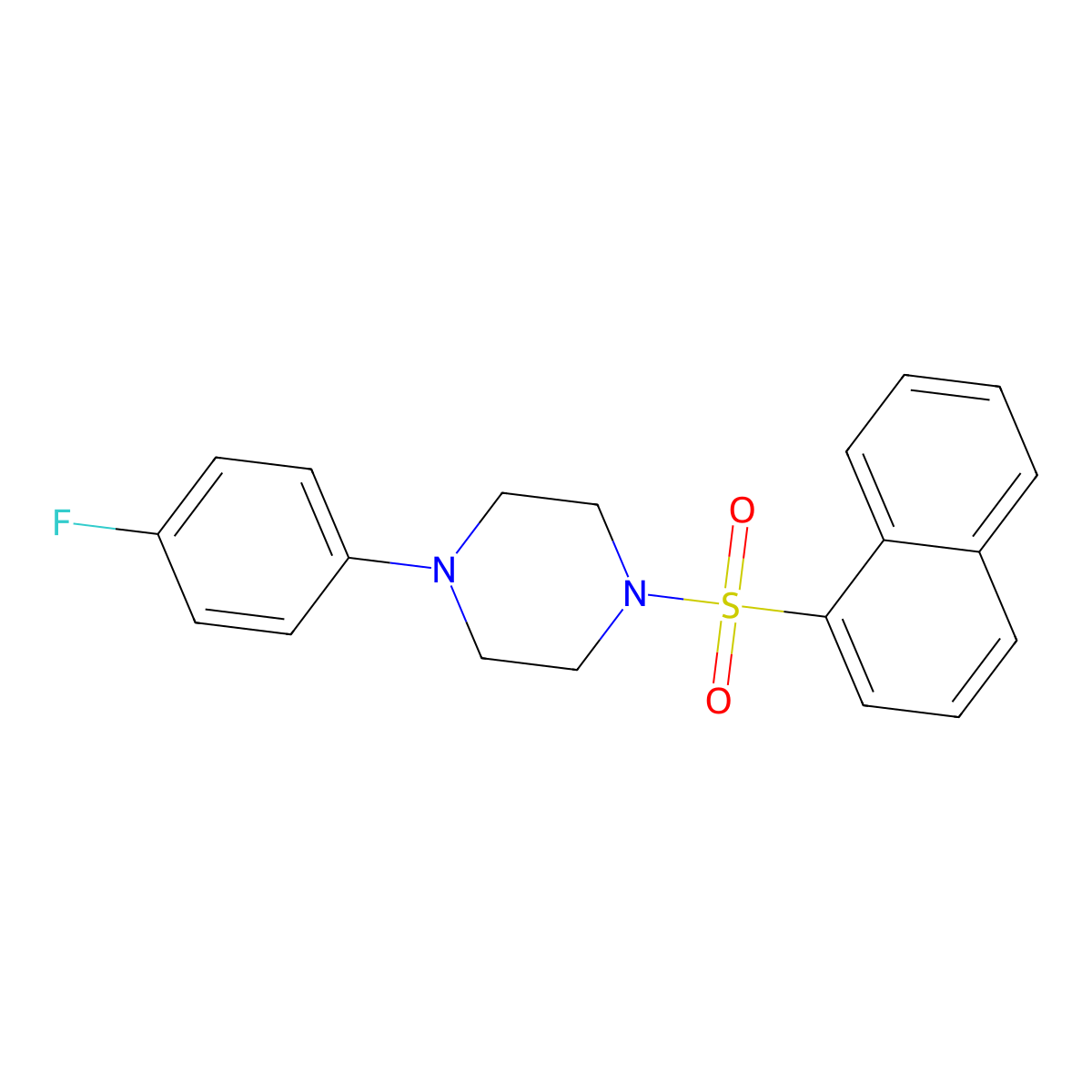 1-(4-Fluorophenyl)-4-(naphthylsulfonyl)piperazine molecular structure, CAS 309291-34-7