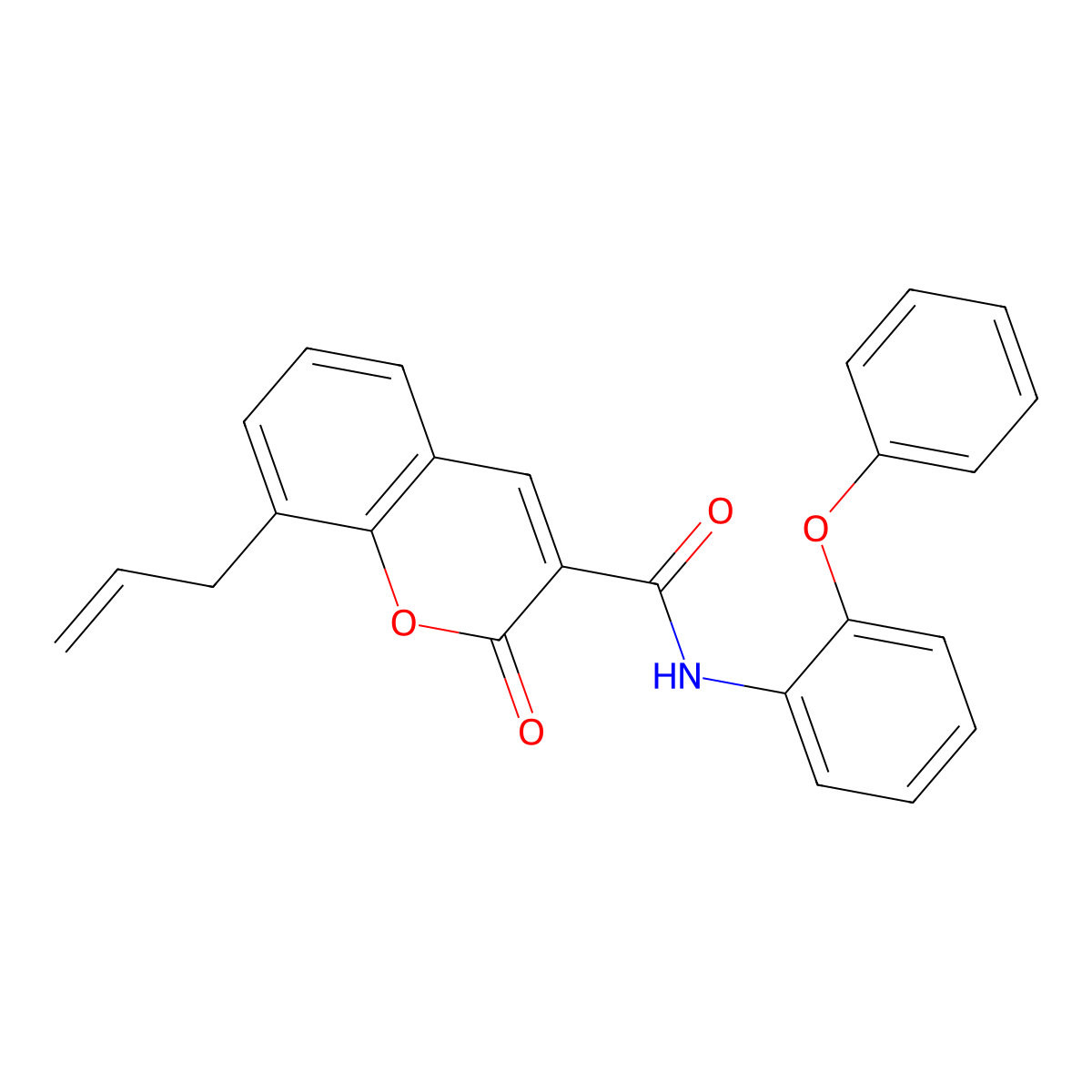 8-allyl-2-oxo-N-(2-phenoxyphenyl)-2H-chromene-3-carboxamide molecular structure, CAS 309291-37-0