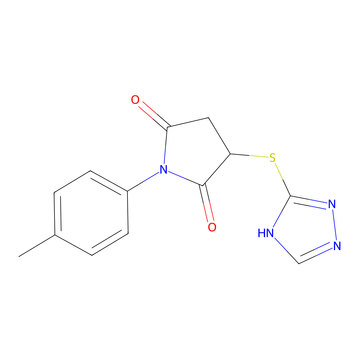 1-(4-methylphenyl)-3-(1H-1,2,4-triazol-5-ylthio)pyrrolidine-2,5-dione molecular structure, CAS 309291-40-5