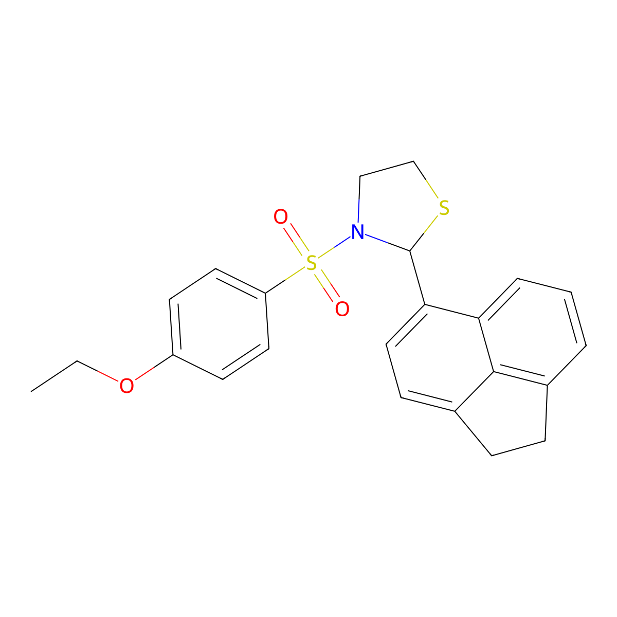 2-(1,2-Dihydroacenaphthylen-5-yl)-3-(4-ethoxyphenyl)sulfonyl-1,3-thiazolidine molecular structure, CAS 309291-56-3