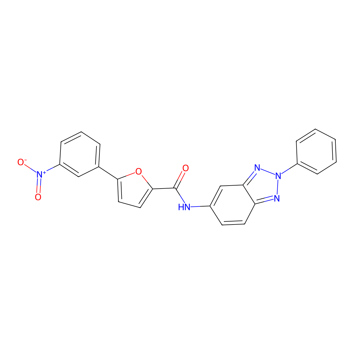 5-(3-Nitrophenyl)furan-2-carboxylic acid (2-phenyl-2h-benzotriazol-5-yl)amide molecular structure, CAS 309292-42-0