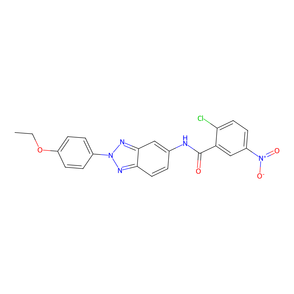2-chloro-N-[2-(4-ethoxyphenyl)benzotriazol-5-yl]-5-nitrobenzamide molecular structure, CAS 309292-60-2