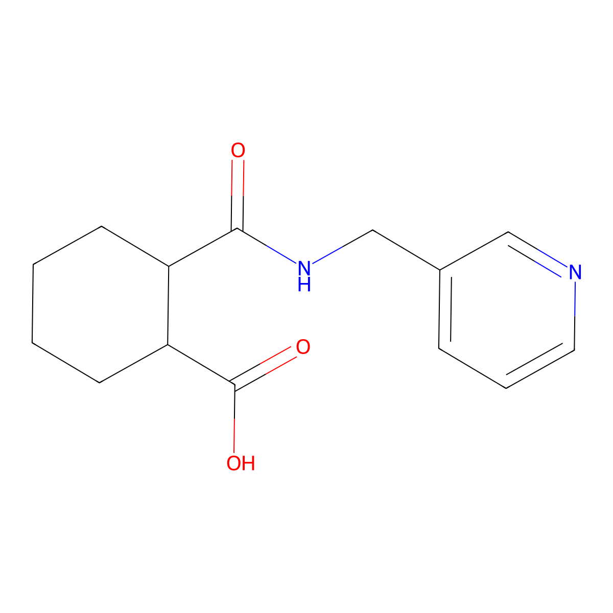 2-(n-(3-Pyridylmethyl)carbamoyl)cyclohexanecarboxylic acid molecular structure, CAS 309292-93-1
