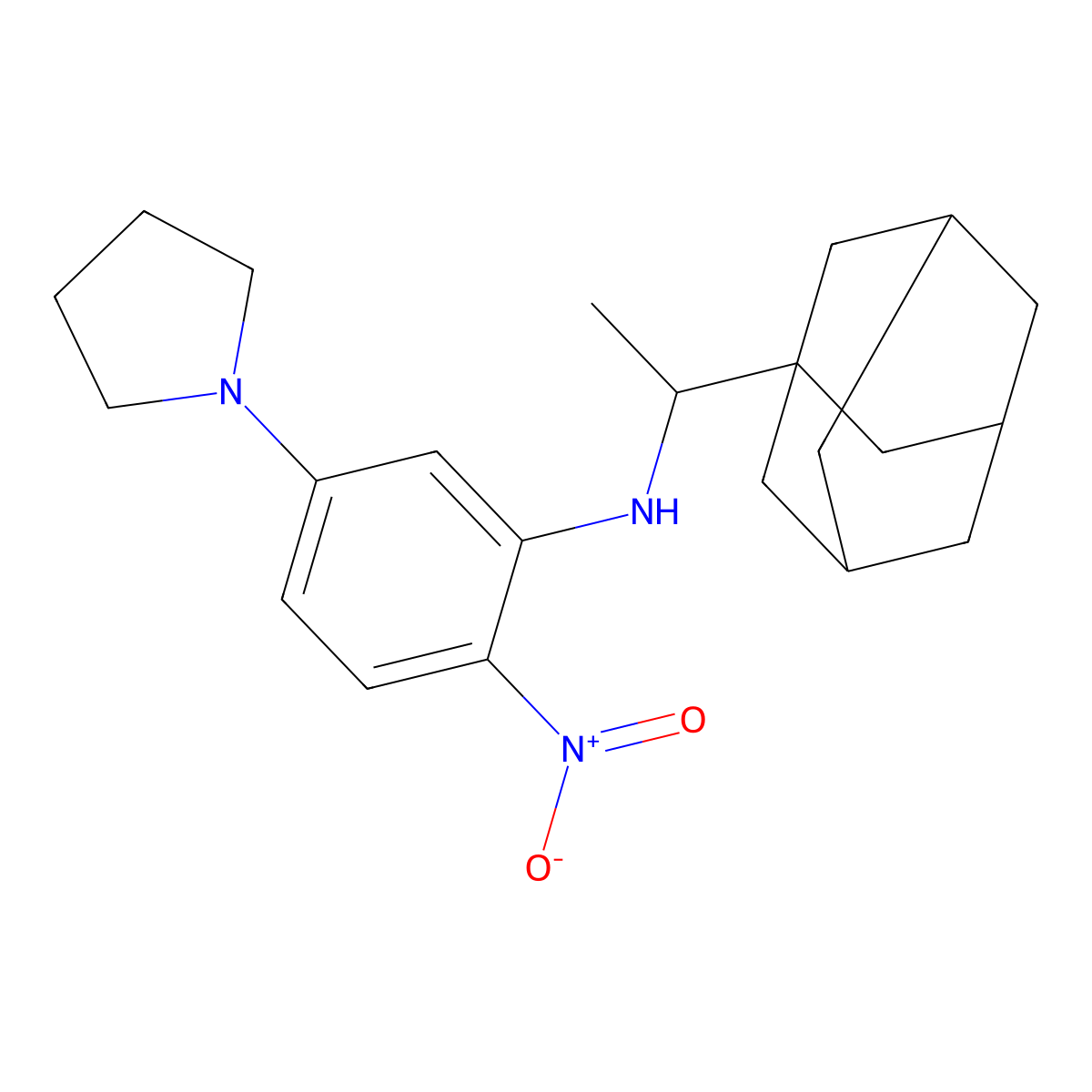 1-{3-{[1-(1-Adamantyl)ethyl]amino}-4-nitrophenyl}pyrrolidine molecular structure, CAS 309292-95-3