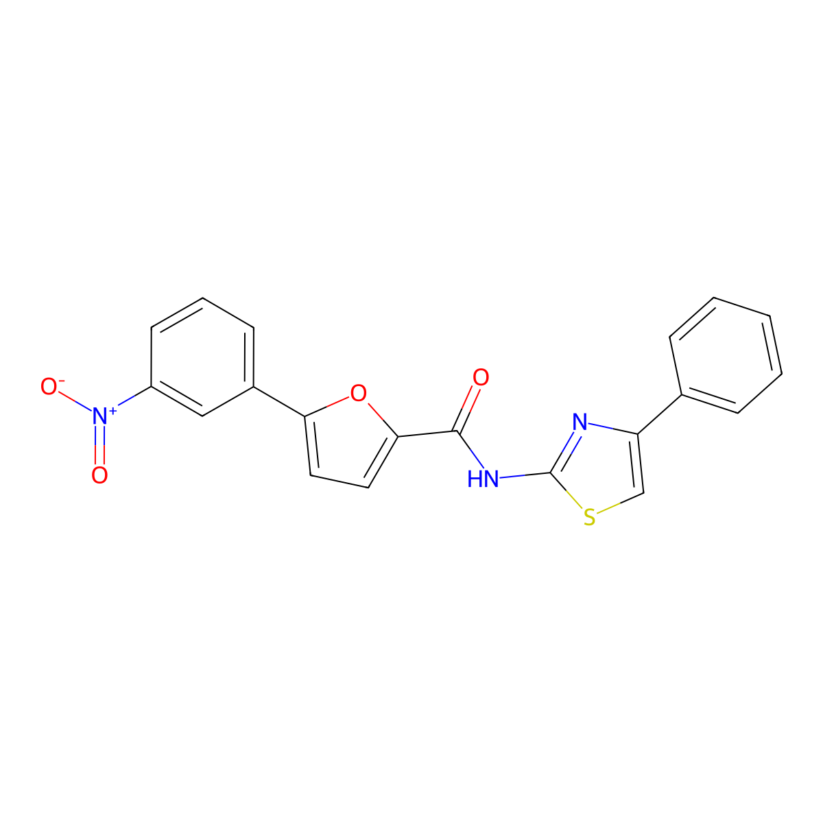 5-(3-Nitrophenyl)-N-(4-phenylthiazol-2-yl)furan-2-carboxamide molecular structure, CAS 309293-13-8