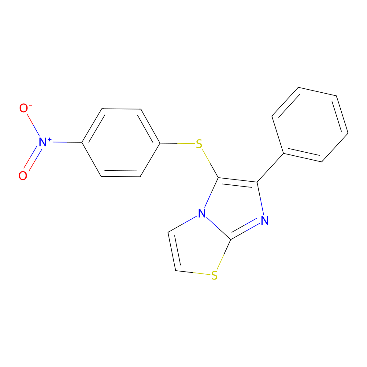 5-((4-Nitrophenyl)thio)-6-phenylimidazo[2,1-b]thiazole molecular structure, CAS 309293-22-9