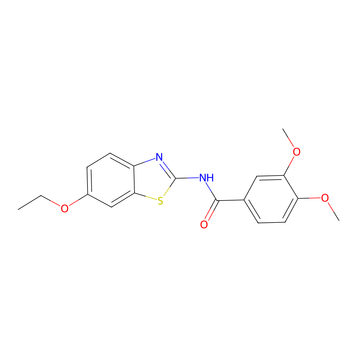N-(6-ethoxy-1,3-benzothiazol-2-yl)-3,4-dimethoxybenzamide molecular structure, CAS 309293-37-6