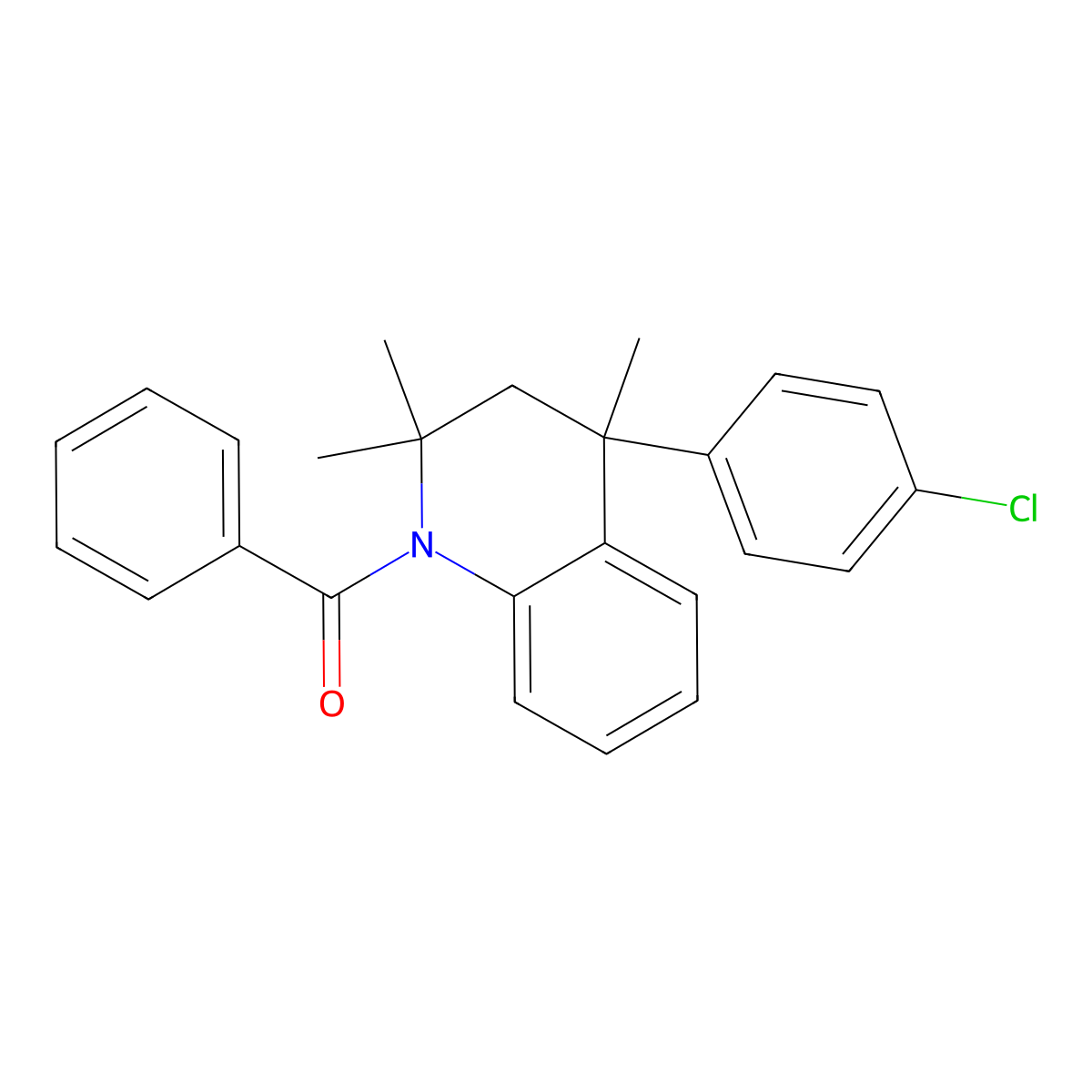 1-Benzoyl-4-(4-chlorophenyl)-2,2,4-trimethyl-1,2,3,4-tetrahydroquinoline molecular structure, CAS 309293-46-7