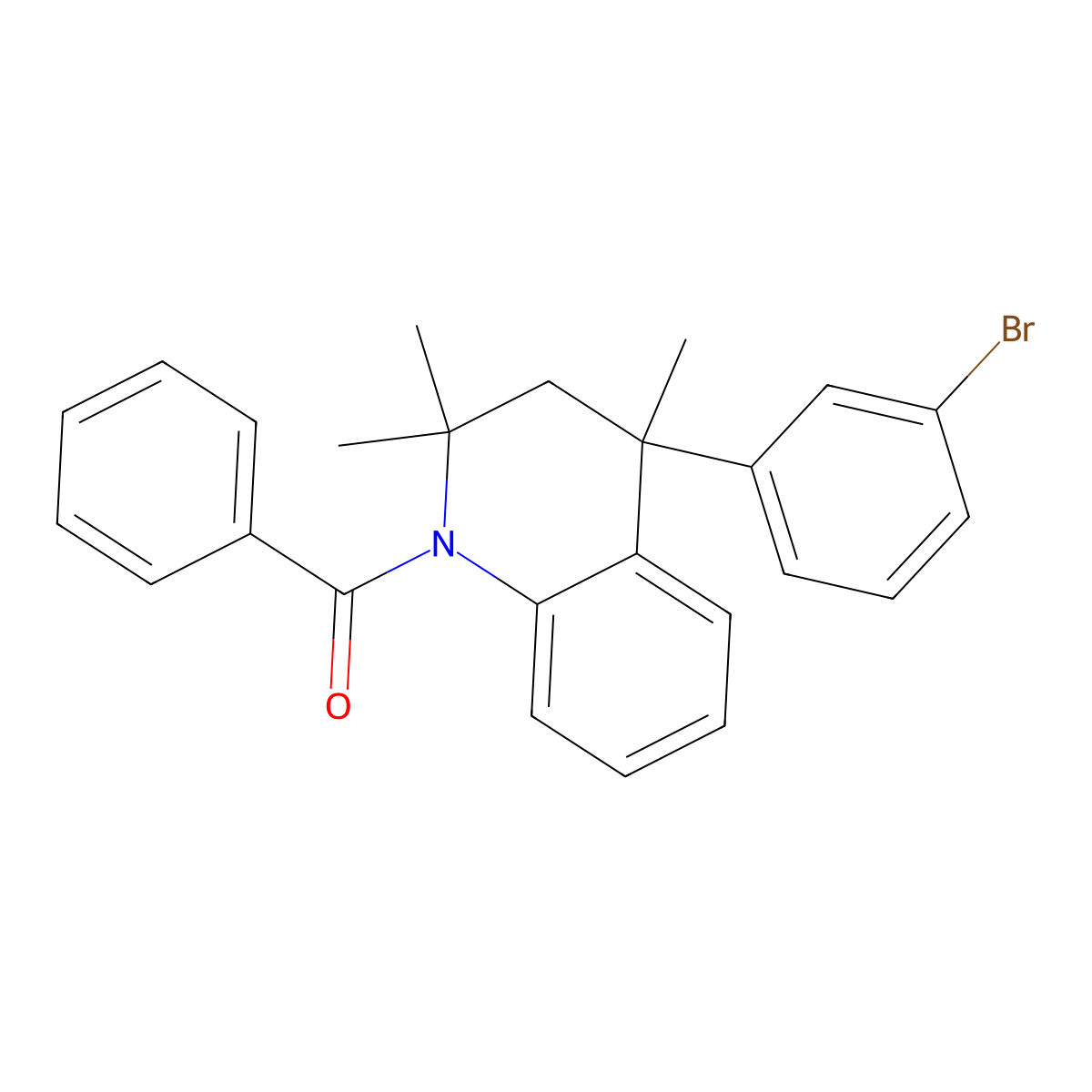 [4-(3-bromophenyl)-2,2,4-trimethyl-3,4-dihydro-1(2H)-quinolinyl](phenyl)methanone molecular structure, CAS 309293-48-9