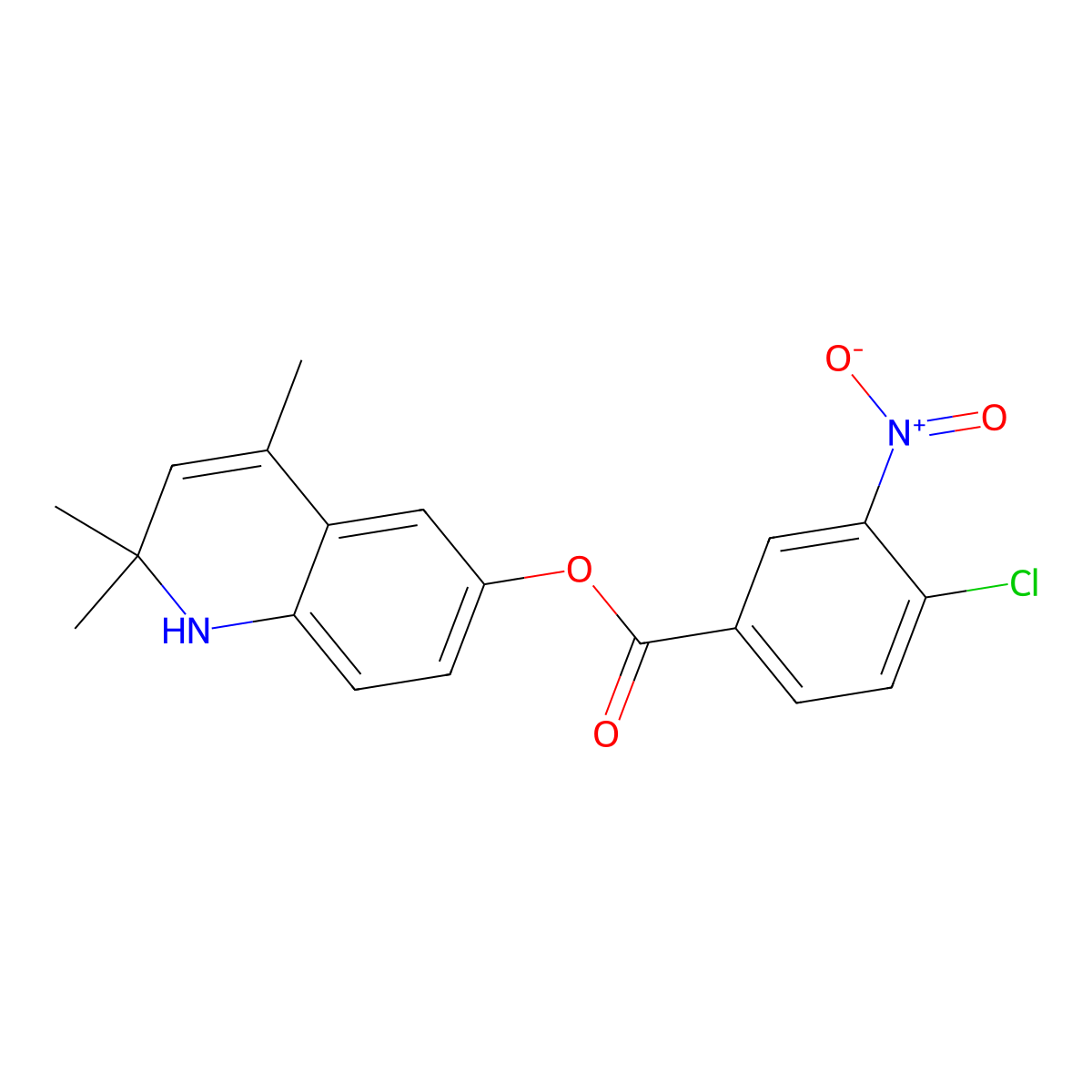 2,2,4-Trimethyl-1,2-dihydroquinolin-6-yl 4-chloro-3-nitrobenzoate molecular structure, CAS 309293-52-5